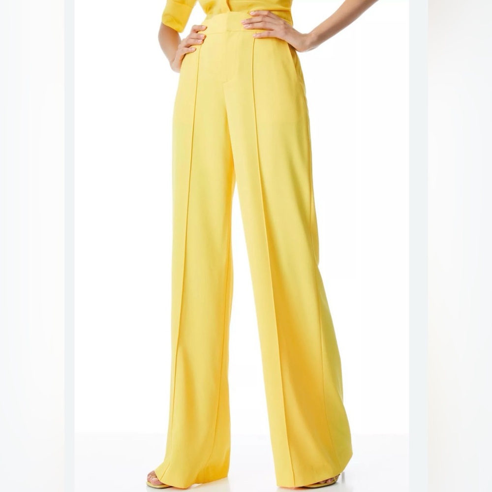 Alice + Olivia Dylan Sunny Yellow Trousers size 4 - Picture 2 of 11